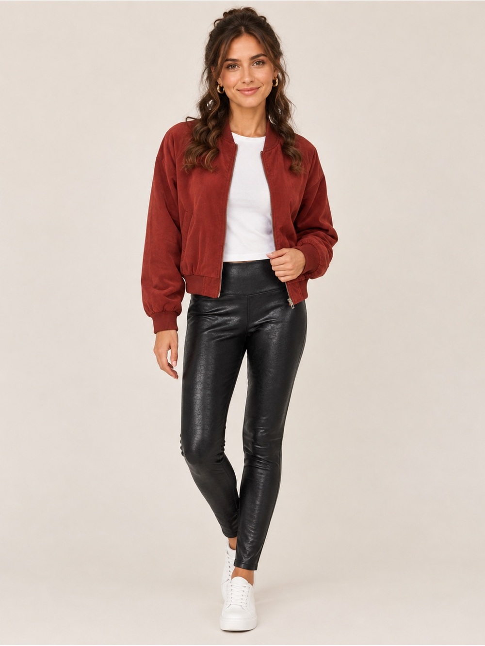 Time and Tru Black Faux Leather Leggings - NWT